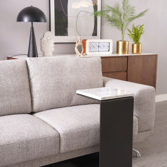Aston Recliner Sofa, 210, Grey (with ottoman) [In-Stock x2]